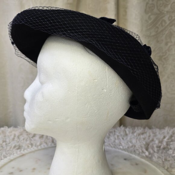 Vintage Wool Fascinator Hat From The 1940's - Picture 6 of 12